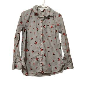 Old Navy The Classic Shirt Women’s size Medium Floral Striped Button Up Top